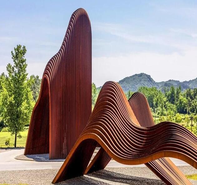 庆城锈钢板造型
